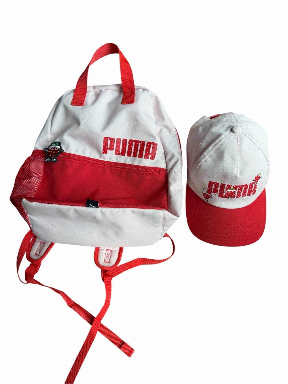 PUMA Kids White and Red Backpack & Cap Set